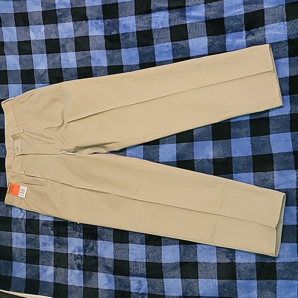 DEADSTOCK. Vintage. USA Fabric. Rustler. Double Pleat Khakis. Men's w34 l32 - Picture 9 of 14
